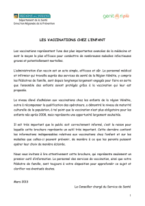 les vaccinations chez l`enfant