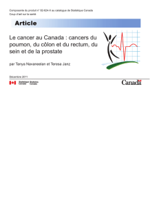 Le cancer au Canada : cancers du poumon, du côlon et du rectum