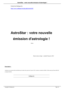 AstroStar : votre nouvelle émission d`astrologie