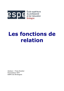 Les fonctions de relation