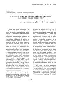 L`habitus scientifique : Pierre Bourdieu et l