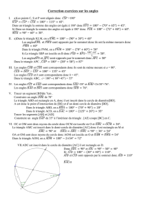 Correction exercices sur les angles