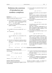 Solutions des exercices d`introduction aux nombres complexes