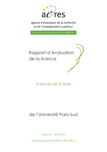 Evaluation de la licence Sciences de la Terre (Université