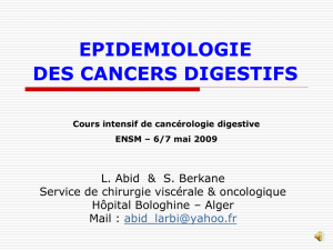 Epidémiologie des cancers digestifs en Algérie