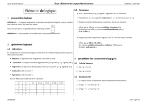 Eléments de logique - Classe Preparatoire B/L Henri IV Beziers