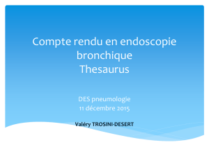Compte rendu en endoscopie bronchique thesaurus