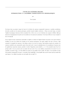 `A L`ALG`EBRE COMMUTATIVE ET HOMOLOGIQUE par Yves Laszlo