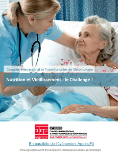 Nutrition et Vieillissement : le Challenge