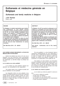 Euthanasie et médecine générale en Belgique