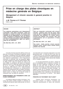 Prise en charge des plaies chroniques en médecine générale en