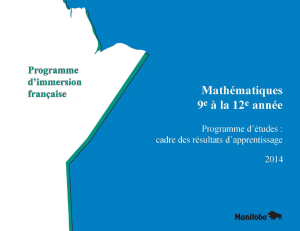 Mathématiques - Manitoba Education and Training