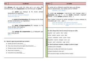 Gram 1 La phrase Gram 2 Le verbe