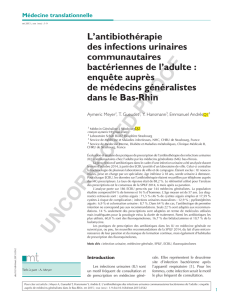 L`antibiothérapie des infections urinaires communautaires