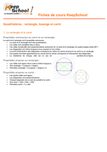 Quadrilatères : rectangle, losange et carré