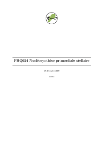 PHQ954 Nucléosynthèse primordiale stellaire