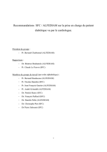 Recommandations - Société Francophone du Diabète