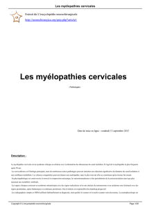 Les myélopathies cervicales - L`encyclopédie neurochirurgicale