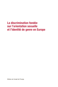 La discrimination fondée sur l`orientation sexuelle et l`identité de