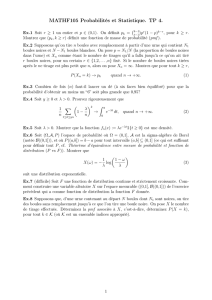 MATHF105 Probabilités et Statistique. TP 4.