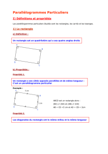 5e - Parallélogrammes Particuliers