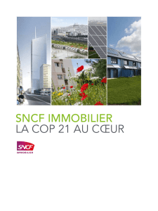 SNCF IMMOBILIER LA COP 21 AU CŒUR