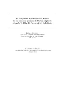 La conjecture d`uniformité de Serre : le cas des sous