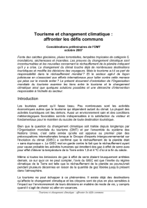 Tourisme et changement climatique : affronter les défis