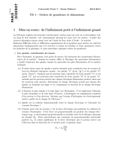 1 Mise en route: de l`infiniment petit à l`infiniment grand