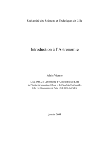 Introduction à l`Astronomie