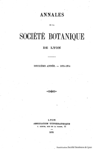 SOCIÉTÉ BOTAiNIQUE - Société linnéenne de Lyon