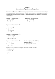 Leçon 3 Les systèmes d`équations et d`inéquations