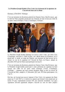 Le Président Joseph Kabila à New York à la cérémonie de la