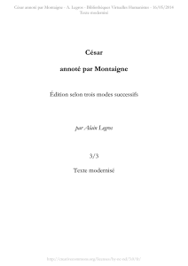 César annoté par Montaigne - Les Bibliothèques Virtuelles