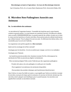8. Microbes Non-Pathogènes Associés aux Animaux