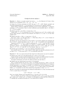 Université Bordeaux 1 Algèbre 4 – Licence 3 Mathématiques Année