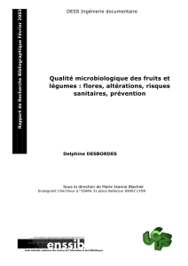 Qualité microbiologique des fruits et légumes