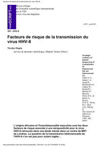 Facteurs de risque de la transmission du virus HHV-8