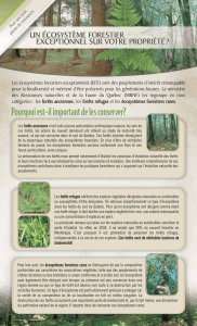 Écosystèmes forestiers exceptionnels (EFE) - Nature