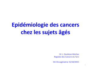 Epidémiologie des cancers chez les sujets âgés