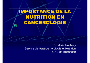 importance de la nutrition en cancerologie - chu