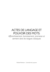 actes de langage et pouvoir des mots