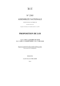 N° 2305 ASSEMBLÉE NATIONALE PROPOSITION DE LOI