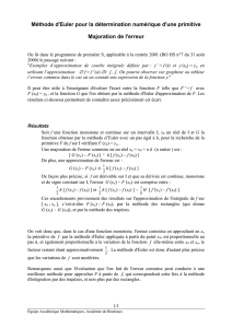 Méthode d`Euler pour la détermination numérique d`une primitive