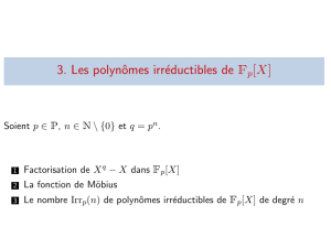 3. Les polynômes irréductibles de Fp[X] - UTC