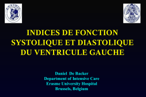 indices de fonction systolique et diastolique du ventricule gauche