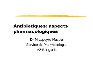 Antibiotiques: aspects pharmacologiques