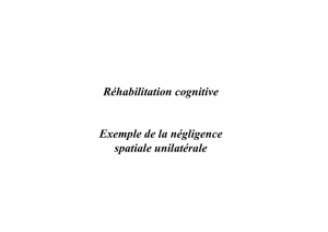 Réhabilitation cognitive Exemple de la négligence spatiale unilatérale