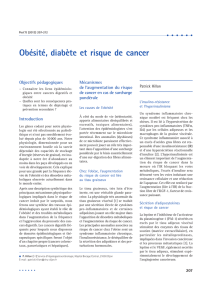 Obésité, diabète et risque de cancer