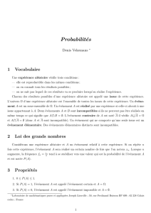 Probabilités - Denis Vekemans